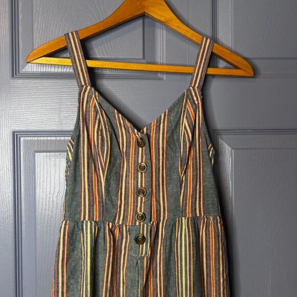 American Eagle Colorful Striped Vneck Straight Leg Jumpsuit Romper Size XS - Picture 6 of 14